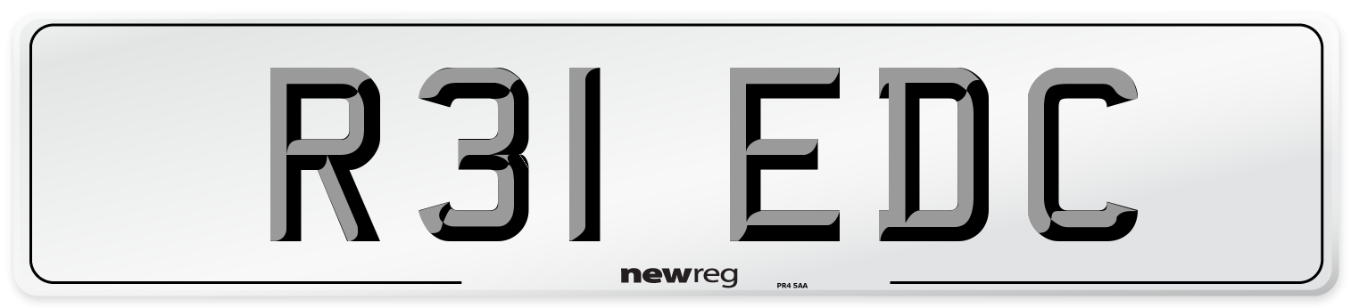 R31 EDC Number Plate from New Reg